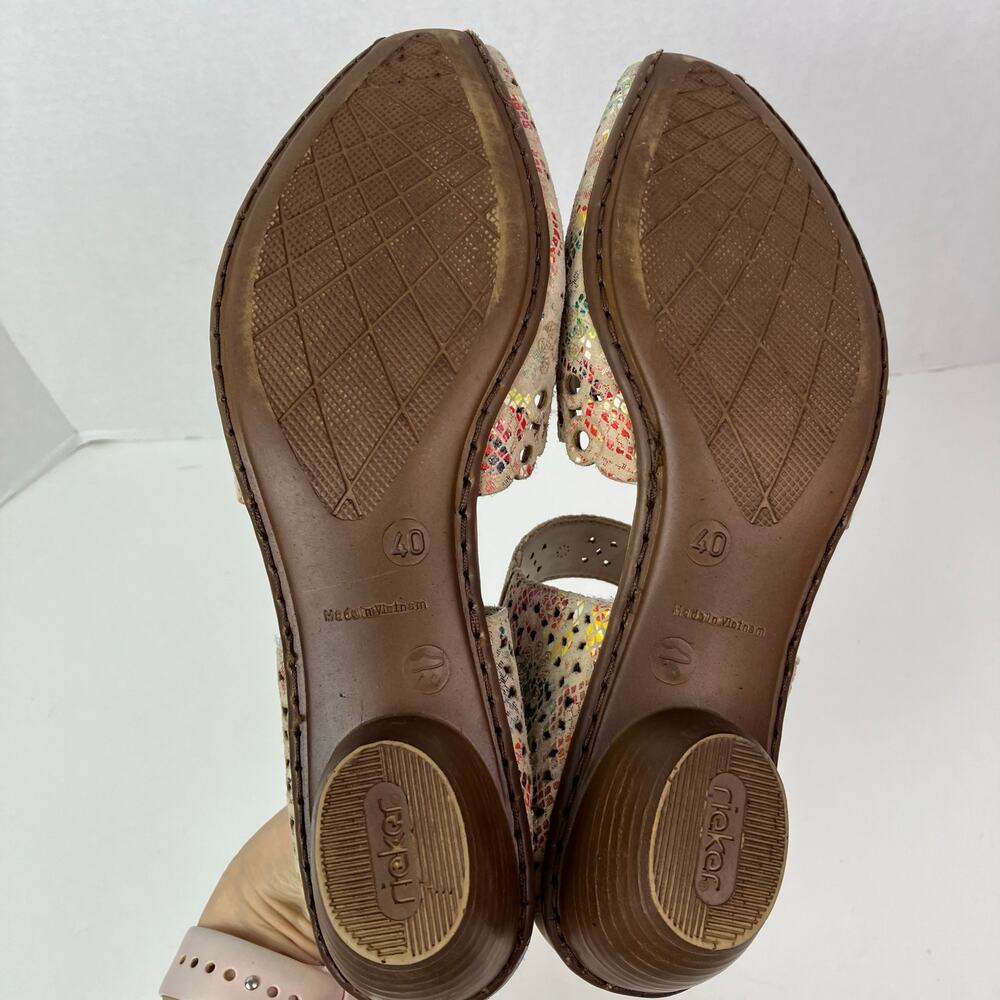 Rieker Sz 40/8.5-9 Miriam Artsy Colorful Laser Cut Soft Leather Mary Jane Shoes - Picture 12 of 16